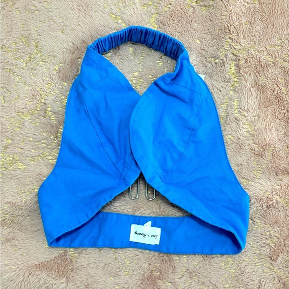 DOLLSKILL halter crop top in ocean blue - Picture 2 of 5